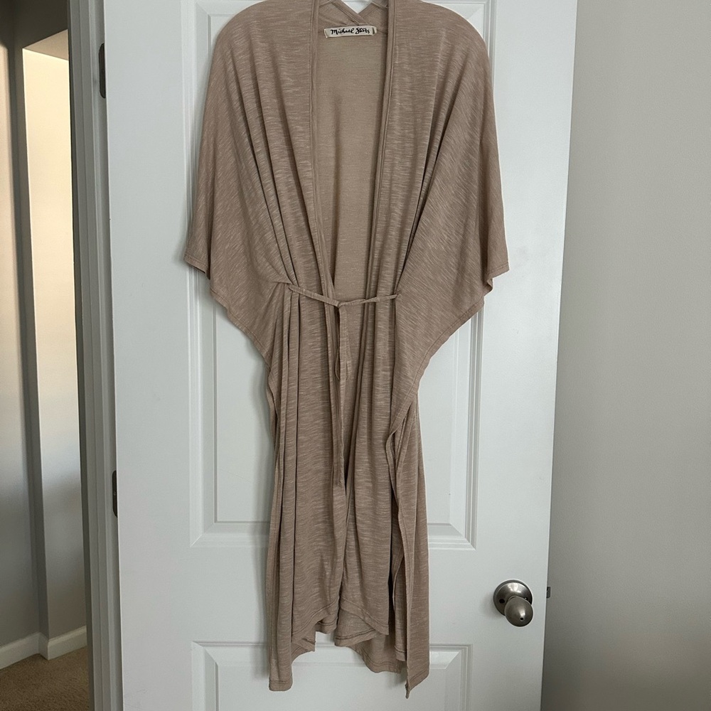 Michael Stars Beige Open Front Cardigan